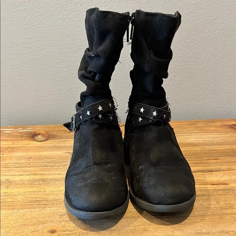 Wonder Nation Black Ankle Boots with Side Zipper